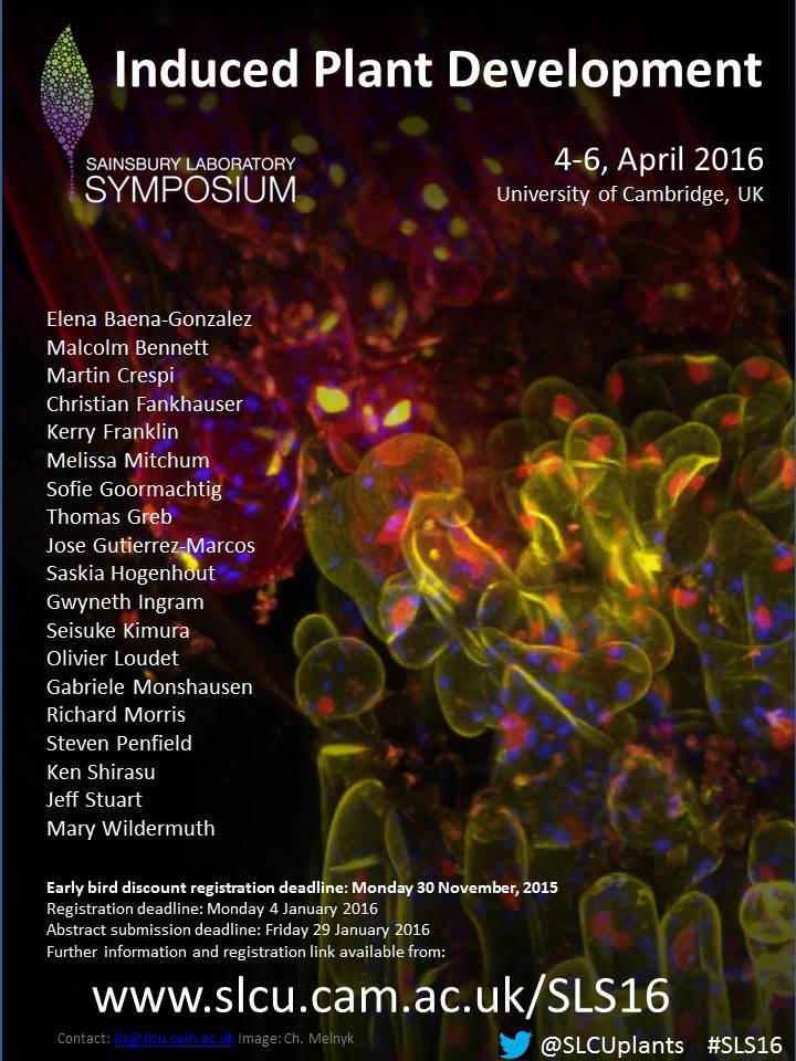 Sainsbury Laboratory Symposium 2016 poster Sainsbury Laboratory Symposium 2016 poster