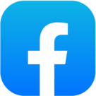 White Facebook icon on blue background