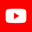 YouTube icon in a square, red background with white play button