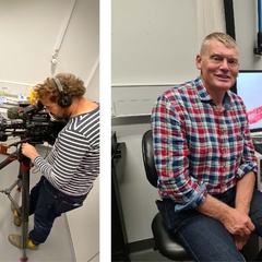 Countryfile presenter Tom Heap interviewing Sebastian Schornack