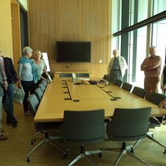 Members of the public who toured the Sainsbury Laboratory as part of Open Cambridge are pictured in the Garden Room