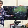 Carlos Lugo Vélez, Eashan Saikia and François Nédélec demonstrating their cytoskeleton simulation game Bugtiply