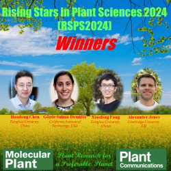 Rising Stars in Plant Sciences 2024 winners, Alexander M Jones (University of Cambridge), Haodong Chen (Tsinghua University), Gözde Sultan Demirer (California Institute of Technology,) and Xiaofeng Fang (Tsinghua University)