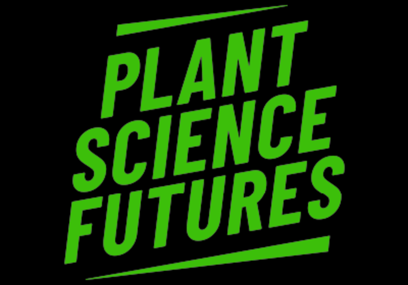 Plant Science Futures logo featuring the text "Plant Science Futures" in bright green on a black background
