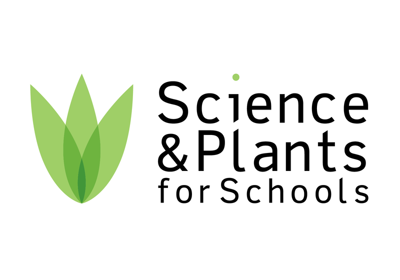 Science & Plants for Schools logo featuring three overlapping green leaves beside the text ‘Science & Plants for Schools’